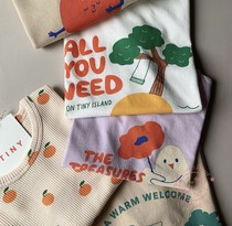 Division Horse Warm Spot TinyCottons 22SS male and female children casual cartoon letters printed short sleeve T-shirt