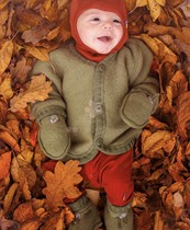  Part of the domestic spot Danish JOHA baby childrens wool warm one-piece climbing suit jacket cardigan