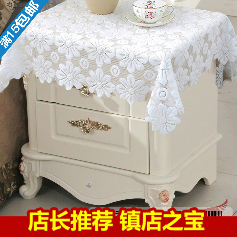Simple plant flower hollow thick lace tablecloth tea table tablecloth TV machine head cabinet multi-use cover cloth
