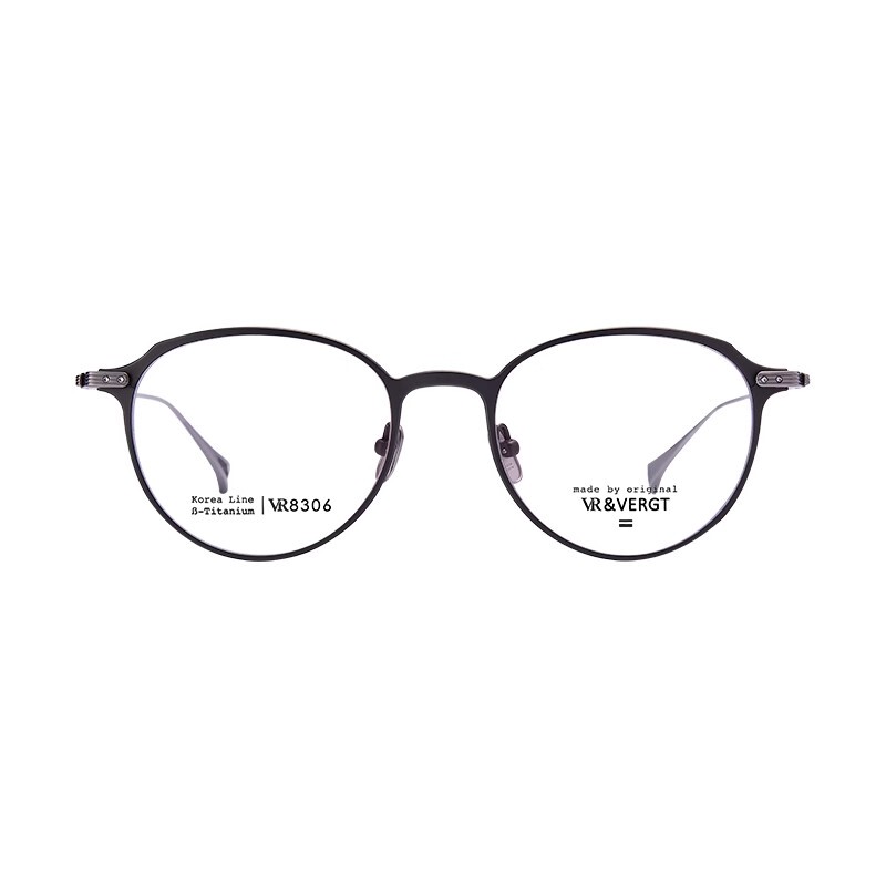 Korean Vr&Vergt Fashionable Full-Frame Eyeglass Frames for Men and Women with Prescription Lenses and Blue Light Protection Vr8306