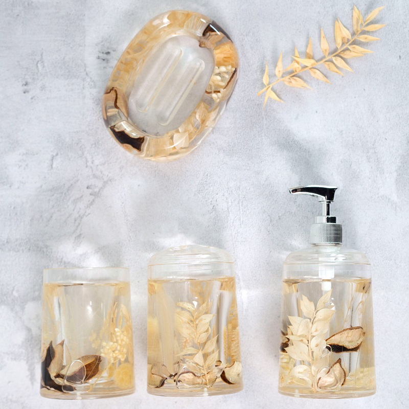 Fu Guizhu dried flower European simple light luxury powder room bathroom four or five sets of high-grade wash cup set set aromatherapy