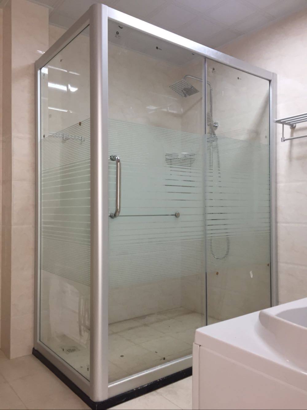 Simple shower room moving door Dressing Room Separator Flush room tempered room tempered glass bathroom Screen square L bath Ramen