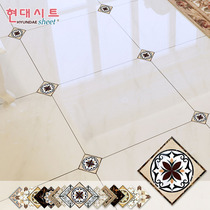 Nordic style waterproof and wear-resistant floor tiles Tile diagonal stickers Flower Bedroom living room floor decoration stickers self-adhesive