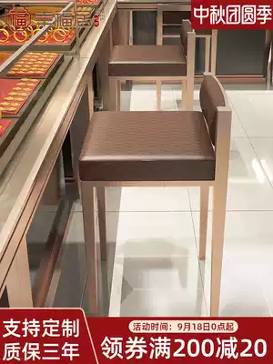 Jewelry chair backrest chair home stainless steel bar stool laboratory bench chair front chair modern European soft back stool