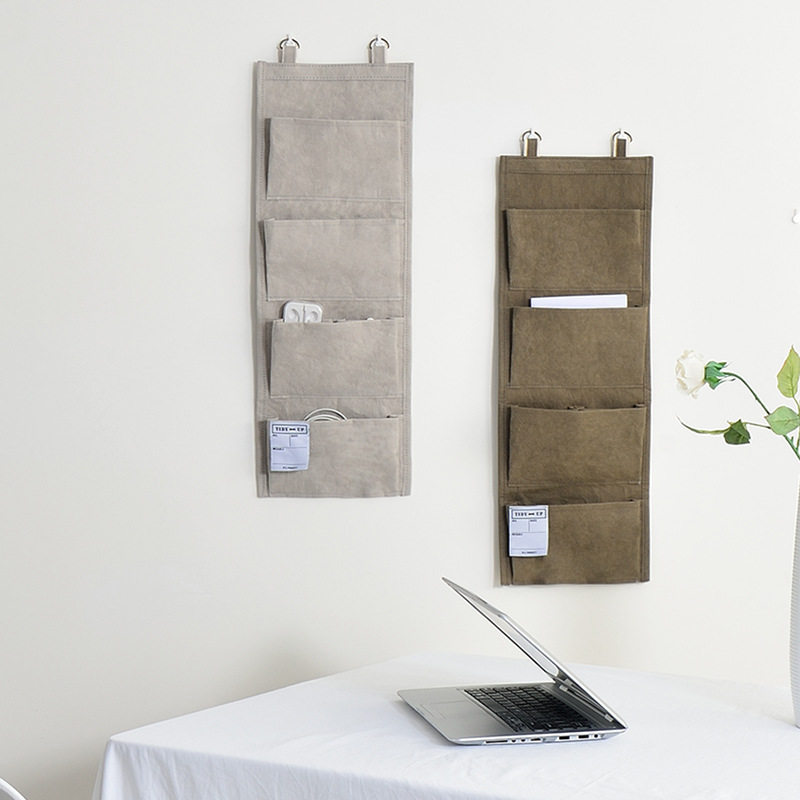 Exit Kraft Paper Door Rear Hanging Bag Debris Collection Na Bag Wall Storage Bag Home Wall Hanging Wall-mounted Wall-mounted Bag Suspended
