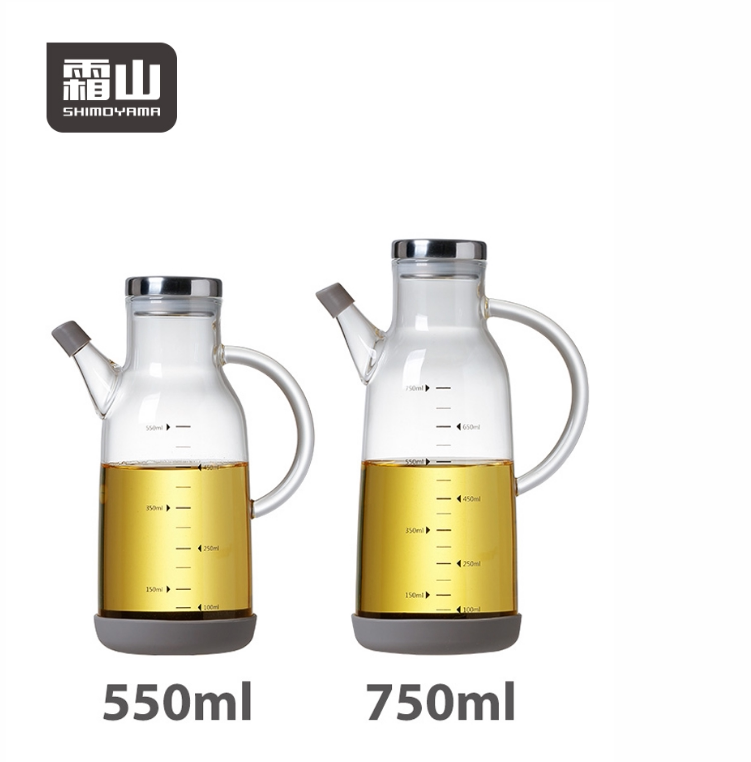 Frost Mountain glass anti-oil spill jug Home big number Kitchen Seasonings Sauce Bottle perfume Oil bottle Oil Vinegar Jar Oil Bottle 550ml