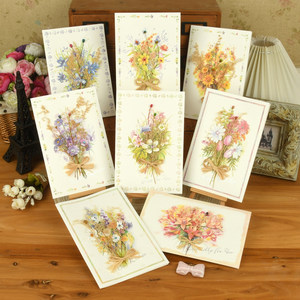 Exquisite and Creative Three-Dimensional Handmade Dried Flower Greeting Card, Large Size, Pastoral Style, High-End Feel, Gratitude, Mother's Day, Business, Birthday, Thank You, Teacher's Day Gift Card for Teachers