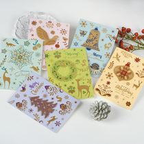 Korea Creativity Bronzing Christmas Blessings Gift Cards Business Custom Print Enterprise Send Employee Diy Message Handwritten Wish Blessing Words Thanksgiving Thanks Small Card With Inner Page Envelope 2207