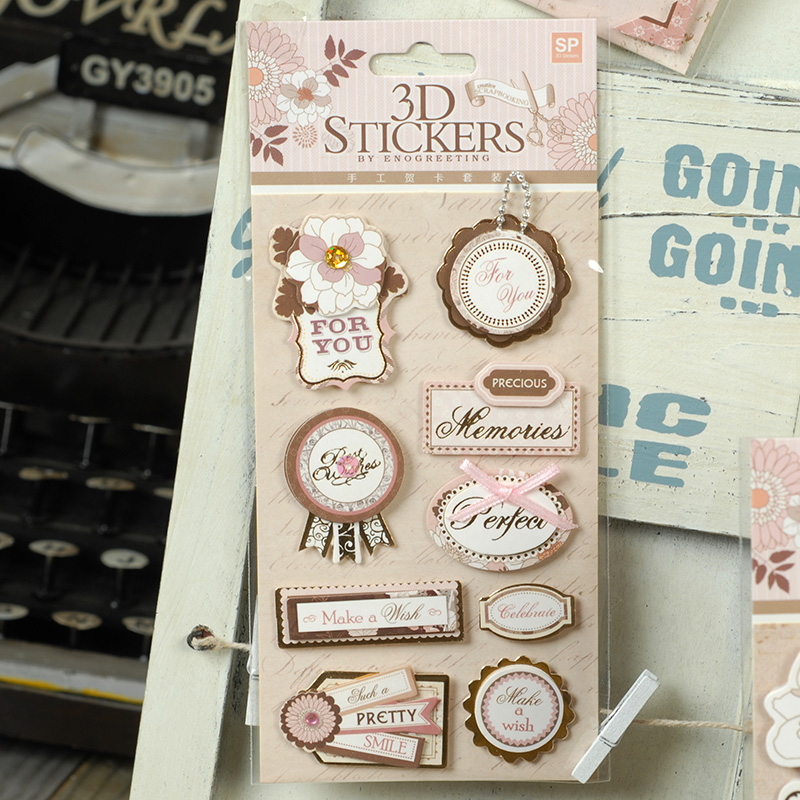 Yihe Nuo Cartoon creative paper DIY accessories accessories decorative stickers 3D three-dimensional level stickers SP