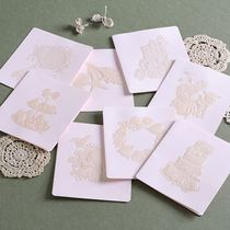 Ehno pearlescent relief blessing card simple card universal card square Pearl card