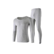 Autumn clothes and autumn trousers suit mens pure cotton thin cotton sweater sweater and linen pants bottoming thermal underwear mens winter