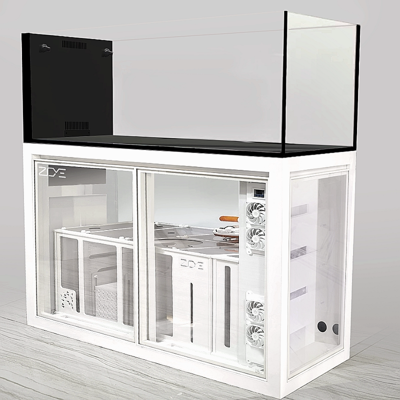 Zoe Ultra-Clear Extremely Narrow 2cm Overflow Pvc Bottom Filter Saltwater Aquarium with Paper Towel Dispenser