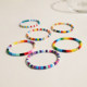 PANDANA ສີຂາວ Lily Star Style Fashionable Contrast Color Rainbow Beaded Bracelet Candy Color Couple Style Enamel Bracelet