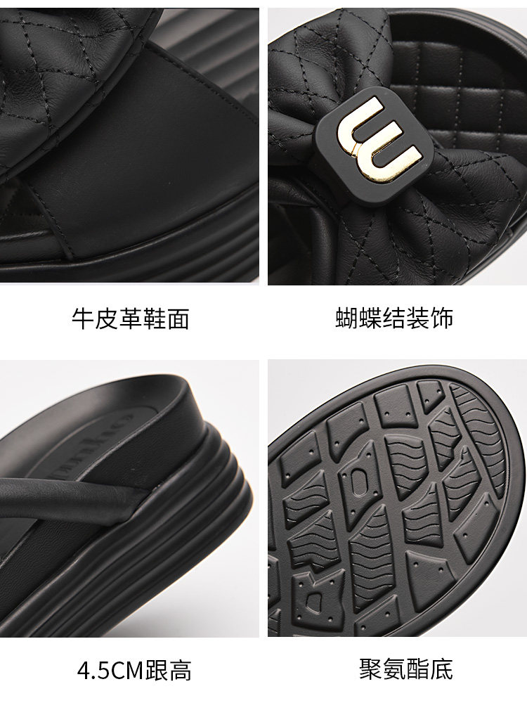 Golden Monkey Sandals for women in summer fashion genuine leather thick sole wear fairy style with skirt flat beach shoes