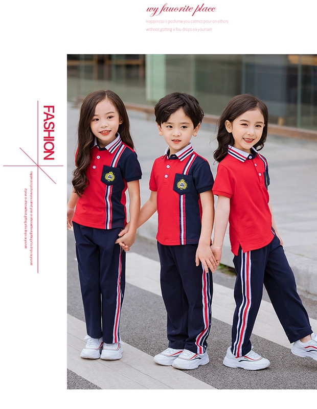 Quần áo sân vườn mẫu giáo ba quán bar nam xuân hè phục vụ lớp thể thao họp quần áo tốt nghiệp đồng phục tiểu học nữ phù hợp với - Đồng phục trường học / tùy chỉnh thực hiện quần áo trẻ em xuất khẩu