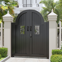 Customized aluminum alloy courtyard door wrought iron garden door villa single and double door European style shutter door stainless steel door