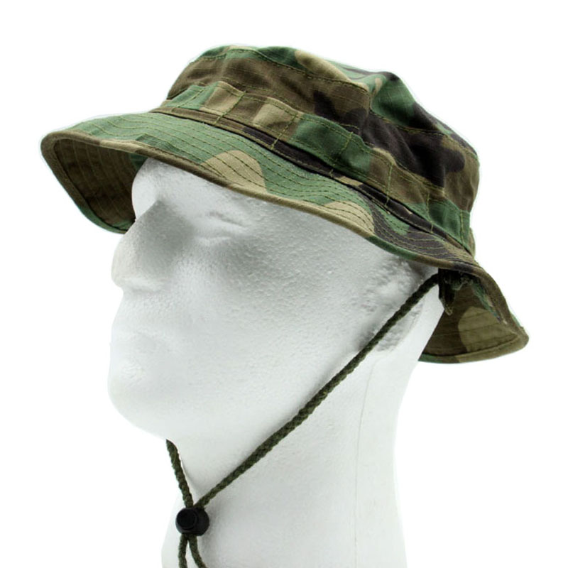 Military fan version four-color jungle short brim Benny hat Men's and women's children's military fan tactical hat Narrow cornice round edge hat Old four clumps