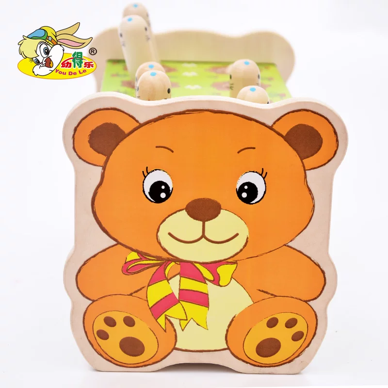 Wooden drums for early age anti-stress \"Gopher\", toy, Birthday gift