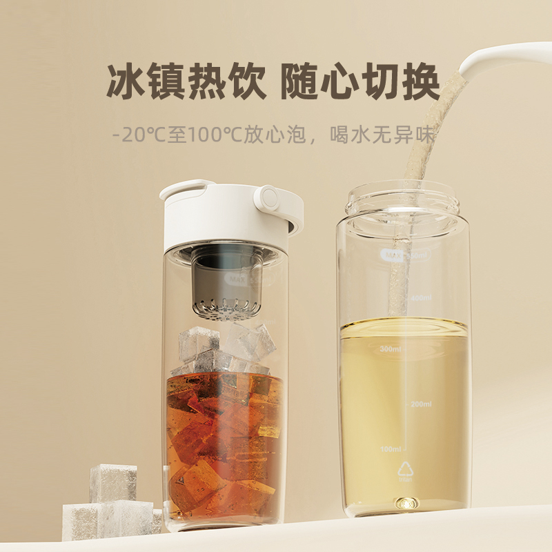 Magnetic Tea-Water Separation Tea Cup, Large Capacity Tritan Magnetic Lid Sports Water Cup, High Aesthetic Value for Girls, New Model