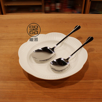 304 Stainless Steel Spoon Service Spoon Hotel Cafeteria Thickened Spoon Public Spoon Rice Spoon