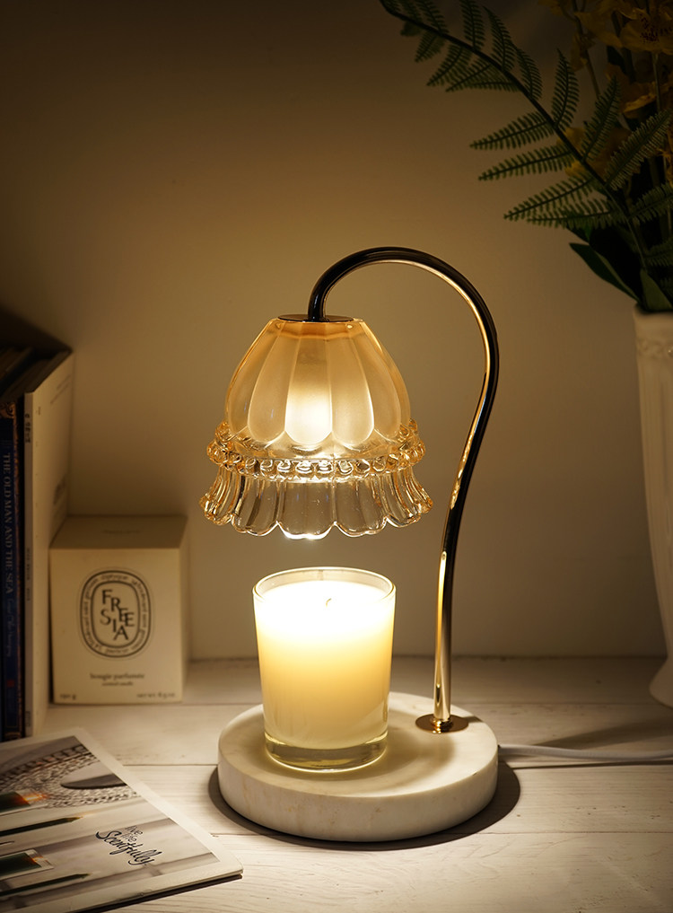 幽谷鈴蘭大理石香薰融蠟燈融燭燈家居輕奢金屬擺件燭臺可調節燈光香薰蠟燭 Yahoo奇摩拍賣