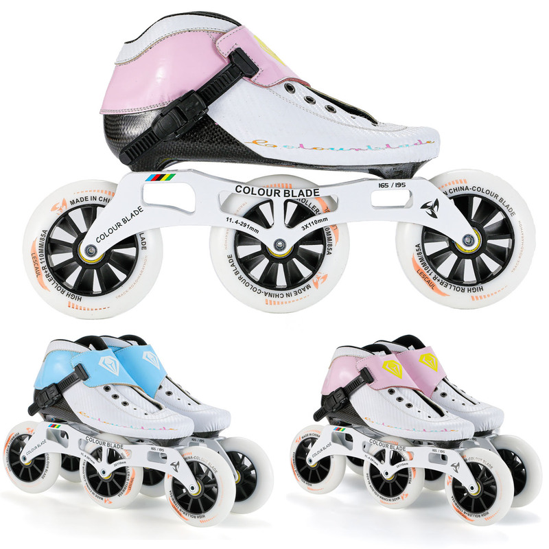 Children's Speed Skating Roller Skates, Three-Wheel Racing Speed Skates, Cadillac Speed Skates, Professional Competition Large-Wheel Adult Skates