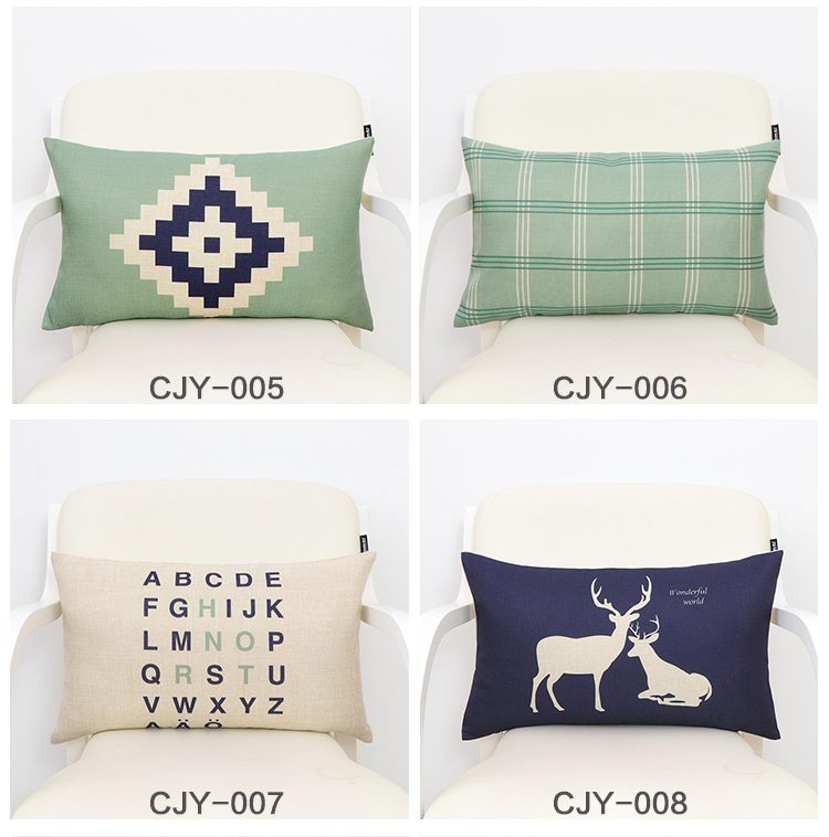 Gối dài eo bằng vải cotton và vải lanh gối hươu Bắc Âu đơn giản eo gối gối ghế sofa