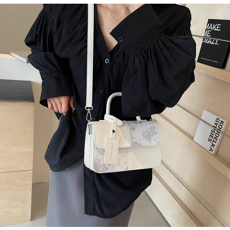 High-end color-blocked patchwork bag for women
