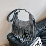 Коричневая матовая дизайнерская сумка, осенняя, стиль бохо