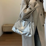 Вместительная и большая сумка через плечо для отдыха, серебряная универсальная сумка на одно плечо