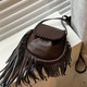 Unique niche design bag 2023 autumn and winter new women's bag net red hot style messenger bag popular tassel saddle bag