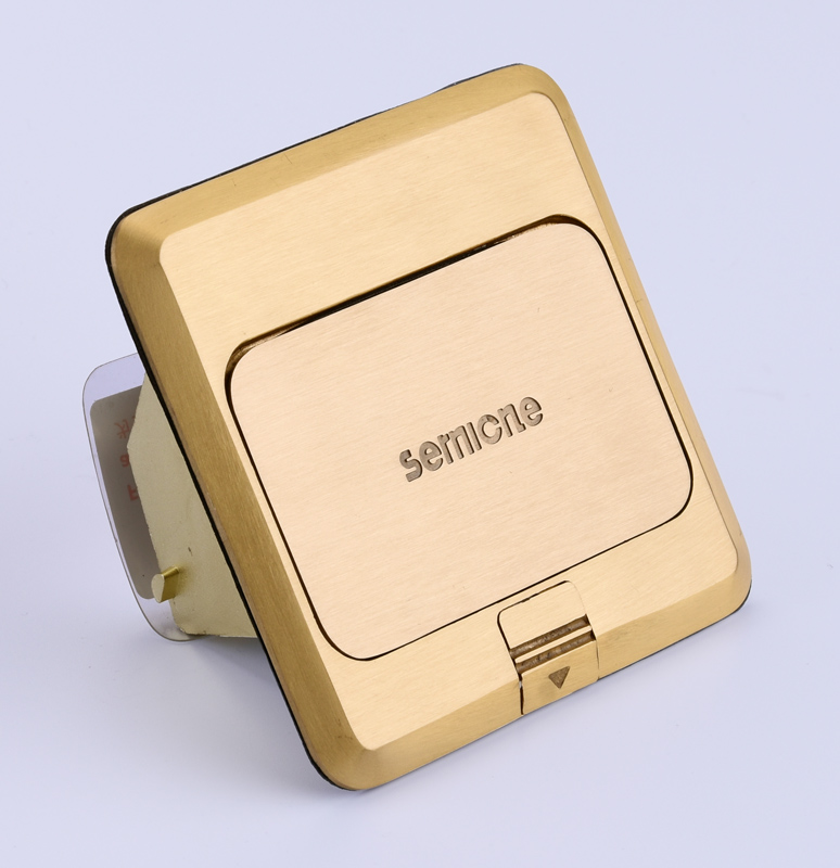 Slow spring plug full copper waterproof damping six-hole five-hole power socket ground floor socket delivery bottom box