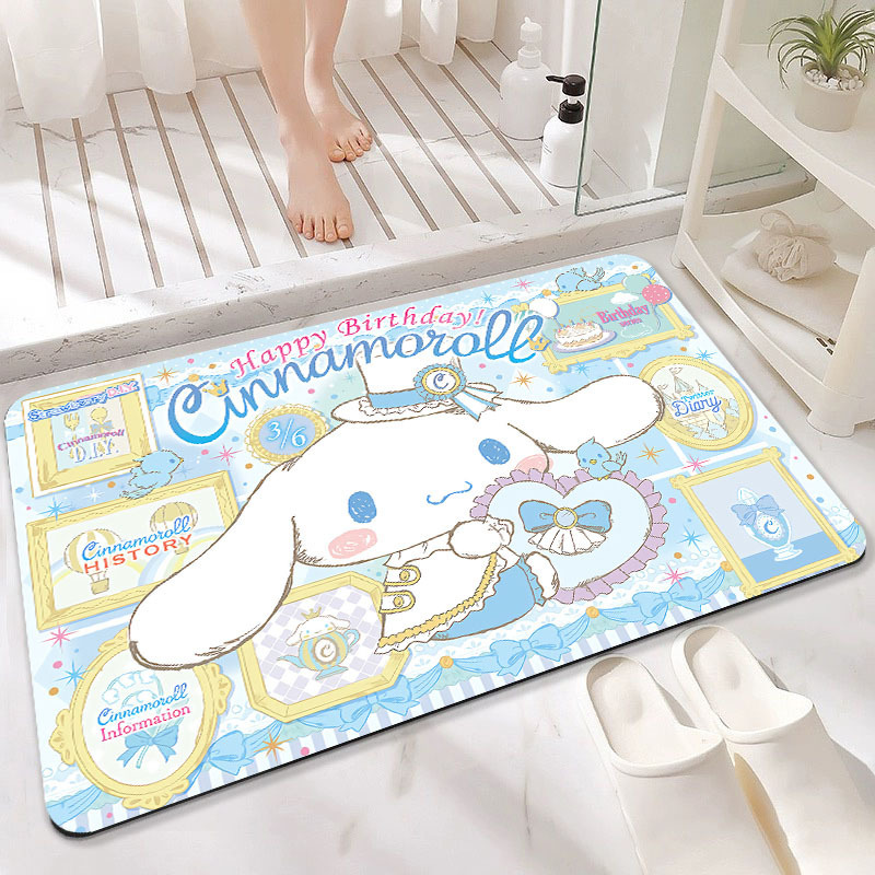 Xiaohongshu's Popular Bathroom Absorbent Foot Mat, Soft Diatomaceous Earth, Popular Small White Floor Mat, Non-Slip Bathroom Carpet, Cute Xiaohongshu's Popular Bathroom Absorbent Foot Mat, Soft Diatomaceous Earth, Popular Small White Floor Mat, Non-Slip Bathroom Carpet, Cute
