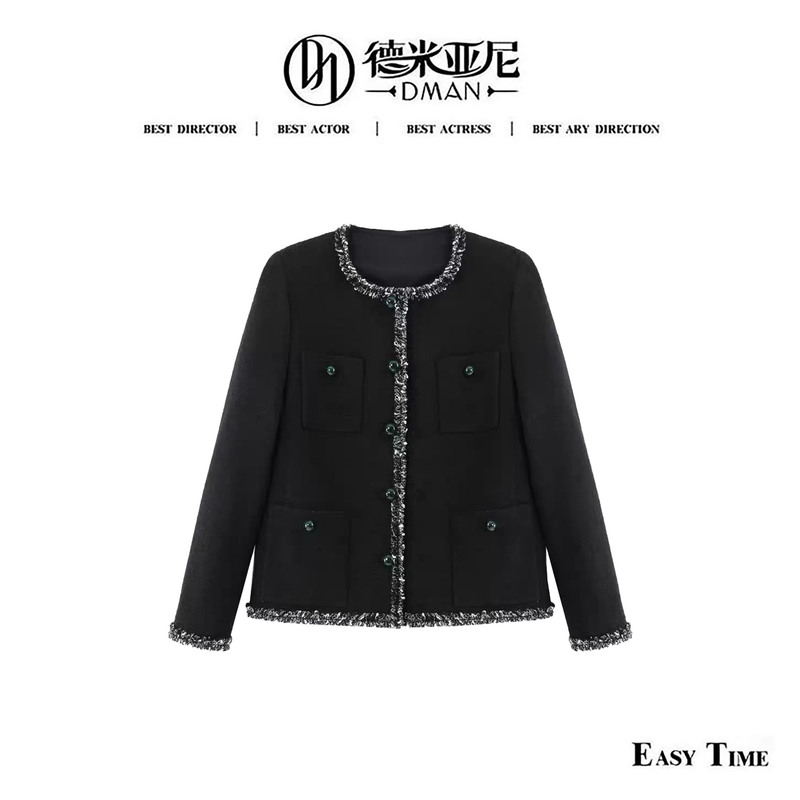 【Mi Gongzi】【Cat's Eye Little Chanel】Hand-Spun Heavy-Duty Woven Jacket, Loop Texture Tweed 【Mi Gongzi】【Cat's Eye Little Chanel】Hand-Spun Heavy-Duty Woven Jacket, Loop Texture Tweed