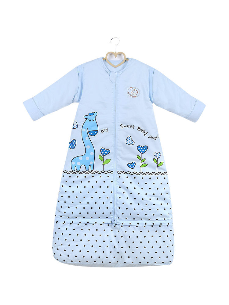 Kid Lang baby sleeping bag Autumn and winter removable baby sleeping bag thickened cotton Children's four seasons universal anti-kick quilt