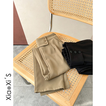 Little Hijibe) Western Pants Woman Straight Cylinder Loose Spring Autumn Broadleg Display Slim Fit 90% Small Casual Smoke Pipe Pants