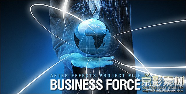 AE模板-科技企业公司商业力量宣传图片视频展示片头 Business Force