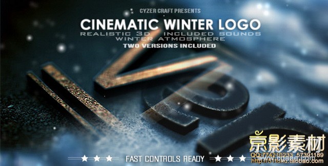 AE模板-电影级别质感Logo标志演绎片头 Cinematic Winter Logo