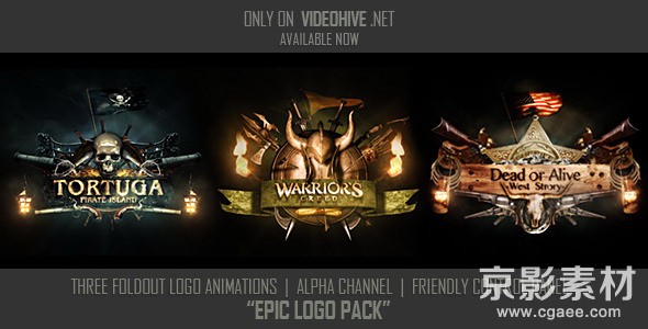 AE模板-史诗电影徽章Logo标志动画片头 Epic Logos Pack