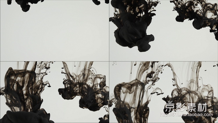 Ink Blots V2 60组水墨滴落印迹墨水散开晕染高清视频素材