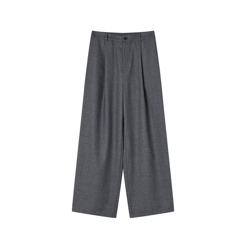 Special Clearance Sale: 80-Count Fine-Spun Cashmere Gray Versatile Casual Wide-Leg Pants for Women