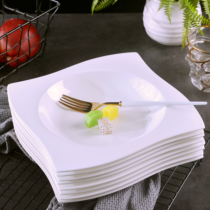 Pure white 9 - inch kunlun LIDS, jingdezhen home plate ipads porcelain tableware dishes European - style originality deep dish soup
