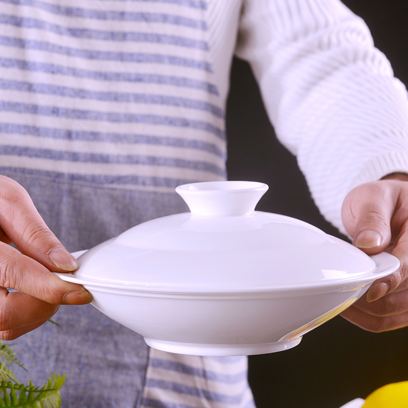 Jingdezhen porcelain ipads son home hotel creative combination of Chinese ceramic dish dribbling lid plate 8 inch combiner