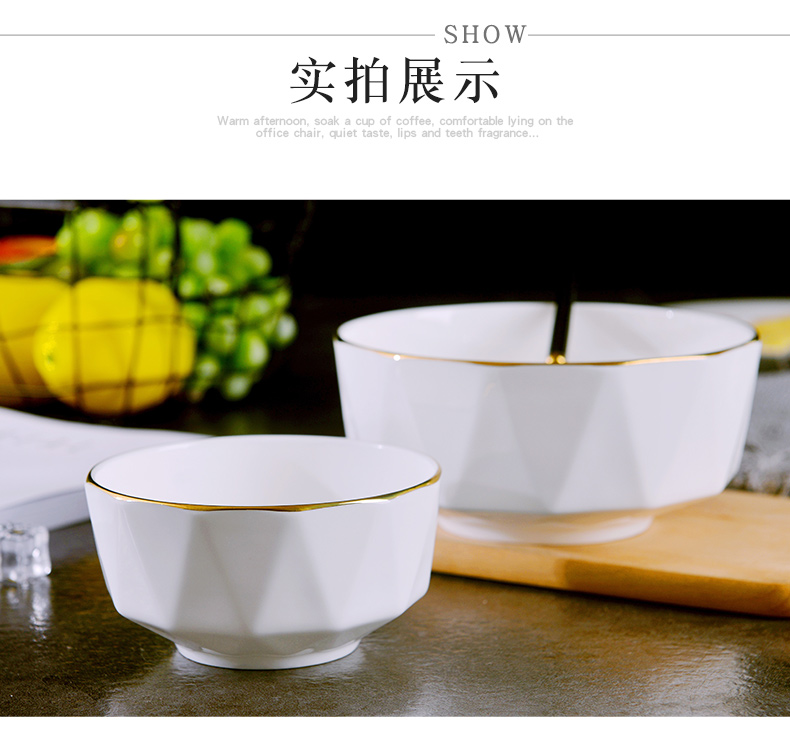 Jingdezhen up phnom penh European creative ipads porcelain bowl suit household move, lovely eat rice bowls ceramic surface large bowl