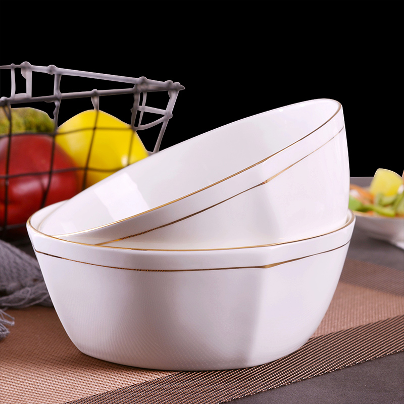 Jingdezhen ceramic checking gold 】 【 up phnom penh 5.5 inches large rice bowls of household ceramics rainbow such use 4 pack