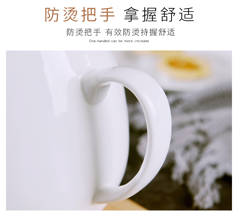 Jingdezhen under pure white glaze color large ceramic teapot household of Chinese style large - capacity single pot teapot cold water bottle