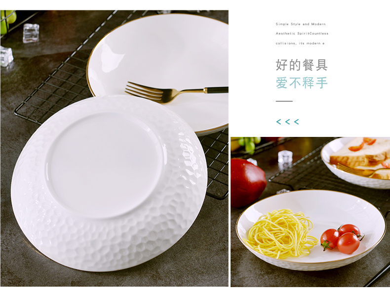 Up Phnom penh ipads porcelain FanPan suit jingdezhen home European round disc creative dish plate web celebrity pasta dishes