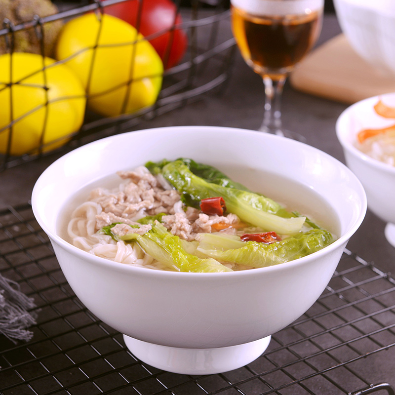 Jingdezhen pure white glaze color under the hot high creative household of Chinese style ceramic bowl of rice bowl contracted a single rainbow such use