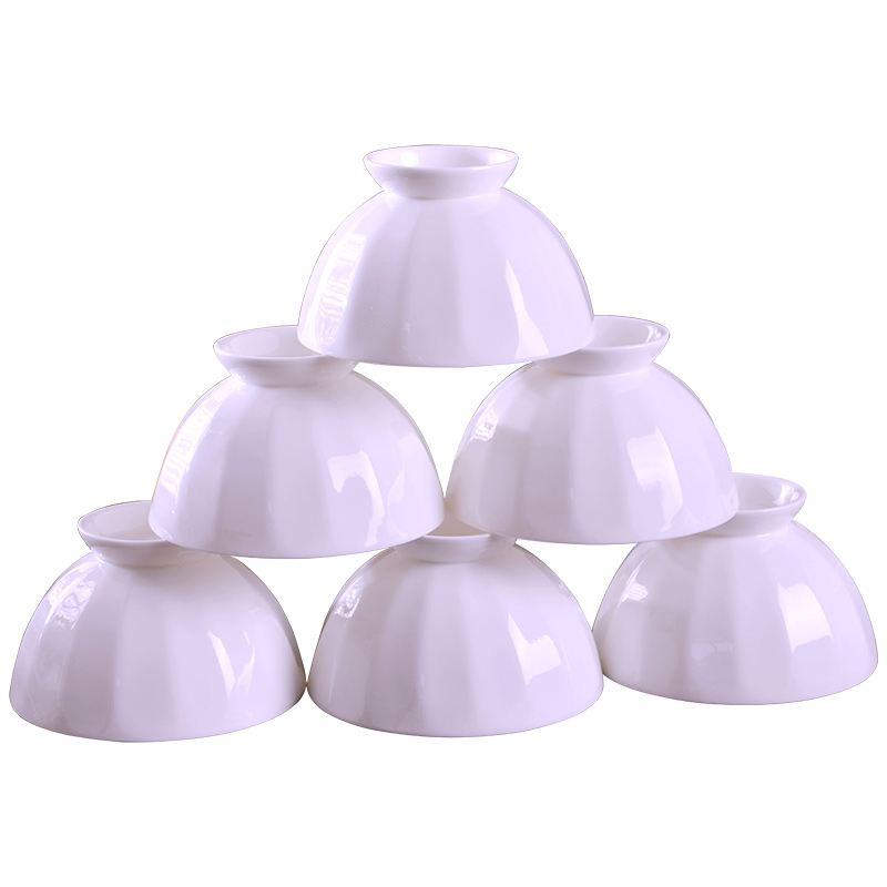 Jingdezhen creative ipads porcelain ten pack 】 【 tall bowl suit household pure white hot ceramic rice bowls