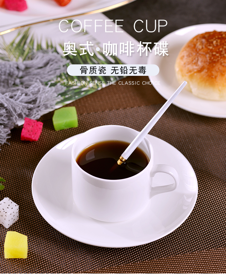 Pure white glass household jingdezhen ceramic cup coffee milk cup Europe type contracted coffee cups and saucers ipads China